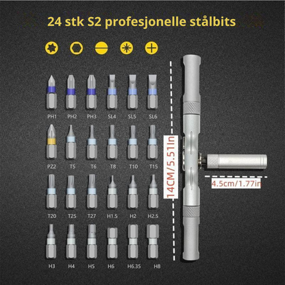 Pro 24-i-1 skralleskrutrekkersett