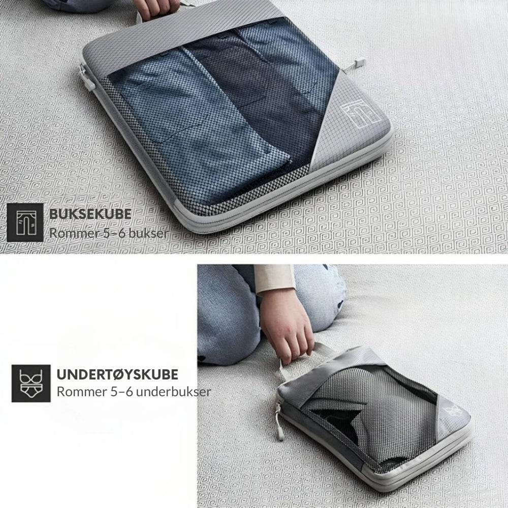 Packzy – Sett med 5 komprimeringskuber