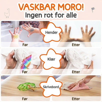 Crayloo - Silkemyke Vaskbare Fargestifter