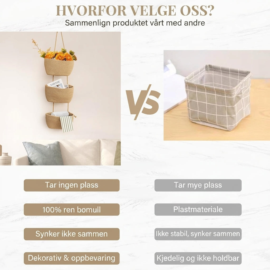 TRIOVA – Hengende kurv i 3 etasjer